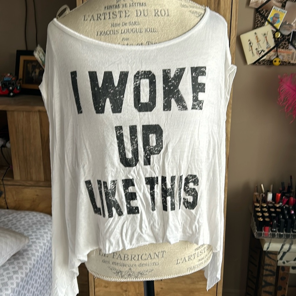 Beyonce I Woke Up Like This Off the Shoulder Tank - Medium